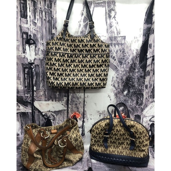 Lot Of 3 Michael Kors Purses Gladstone Signature Tote Ludlow Multicolor Large - Picture 2 of 16